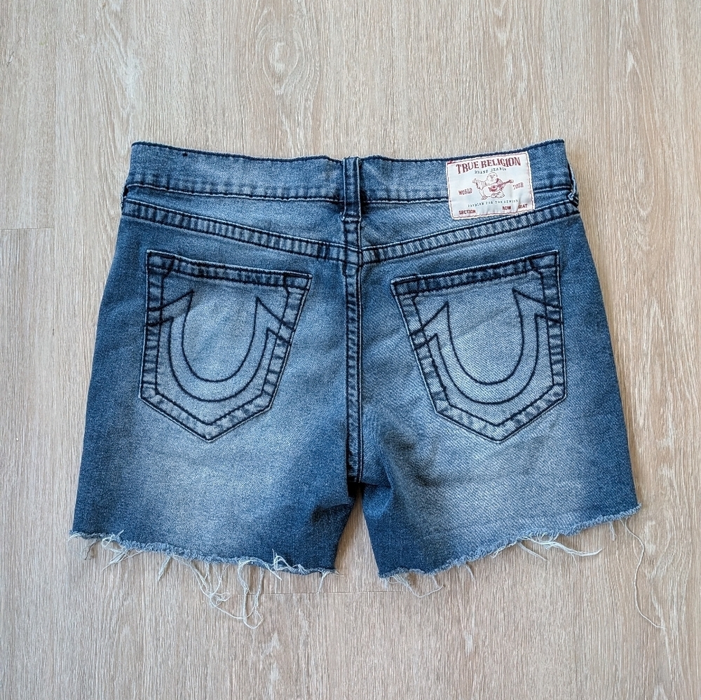 True Religion Shorts Men's 34 Ricky Relaxed Straight Denim Stretch